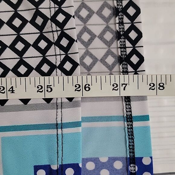 JM Collection tunic top silver stud embellishments- blue Women's Size M - Picture 9 of 10